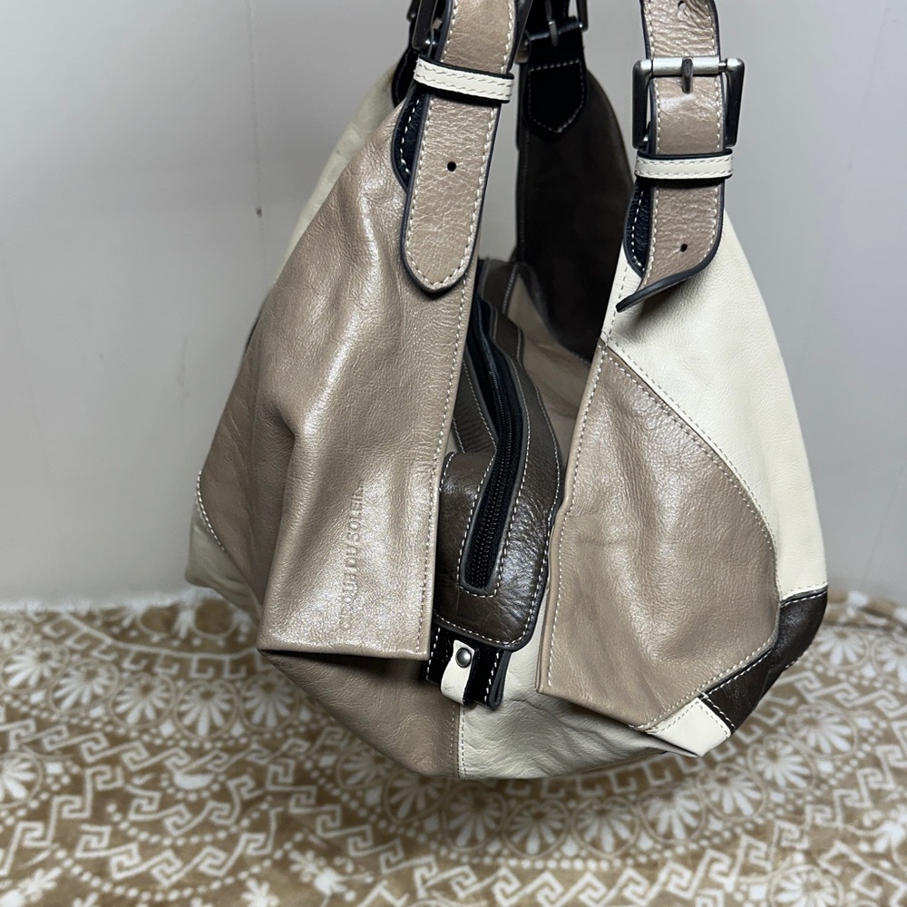 Chic Patchwork Leather Hobo Bag - image 3